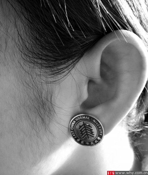 　網友紛曬特別的耳釘。網友供圖