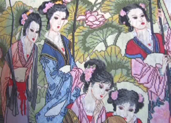 西峽縣農(nóng)家女李改月 630萬(wàn)針繡出《琴棋書畫》 西峽縣農(nóng)家女李改月 630萬(wàn)針繡出《琴棋書畫》