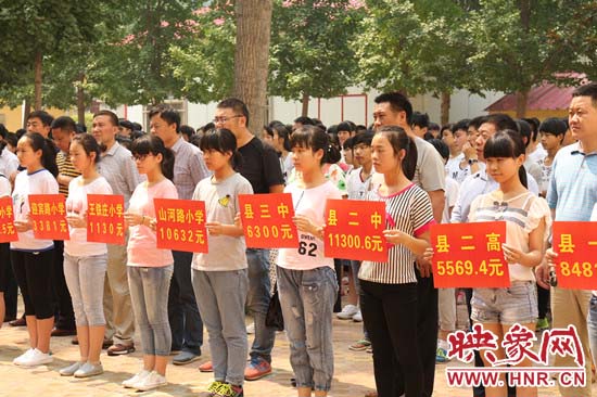 經過一周的廣泛宣傳動員，全縣教育系統(tǒng)共捐款174113元。