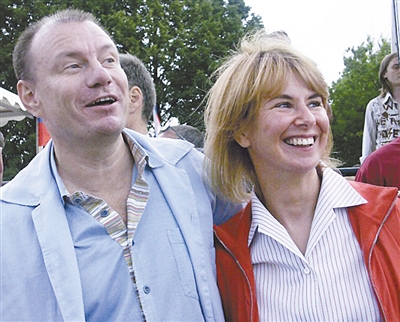 俄羅斯首富弗拉基米爾·波塔寧和前妻納塔利婭。資料圖片