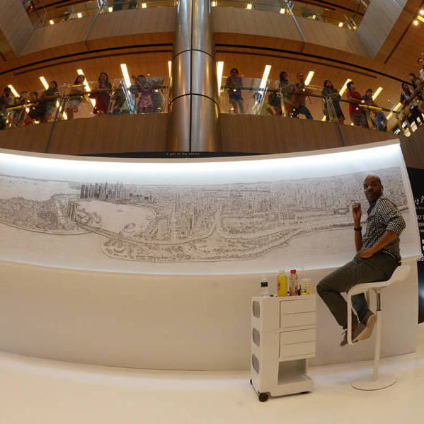 自閉畫(huà)家手繪新加坡