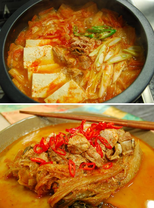 　　上圖為金槍魚泡菜湯,下圖為泡菜雜燴湯。