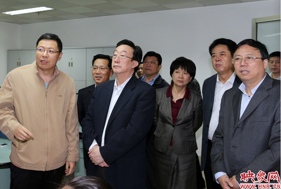 5月9日上午11點10分，河南省委書記郭庚茂一行來到映象網視察。映象網記者 邵恰 段晉哲攝