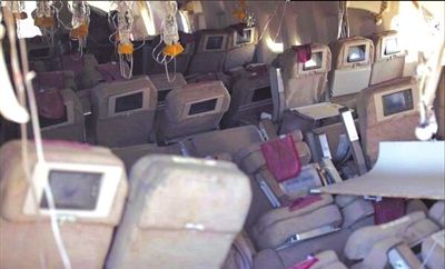 7日，美國舊金山，失事客機內(nèi)景曝光。圖/CFP
