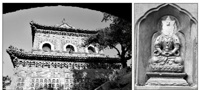 智慧海外景(左圖)和受損佛像。圖/CFP