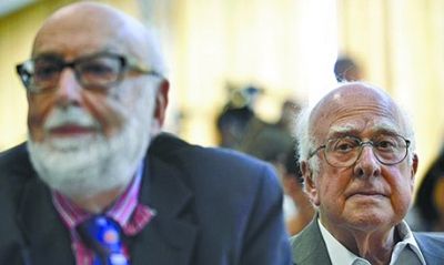 比利時科學(xué)家恩勒特（左）和英國科學(xué)家希格斯（右）有望獲得諾貝爾物理學(xué)獎。