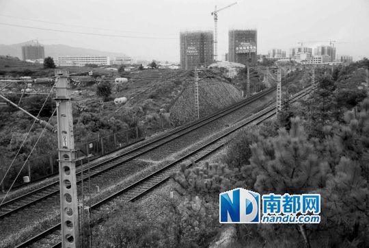 　東源縣法院院長被火車撞亡事發(fā)地段。