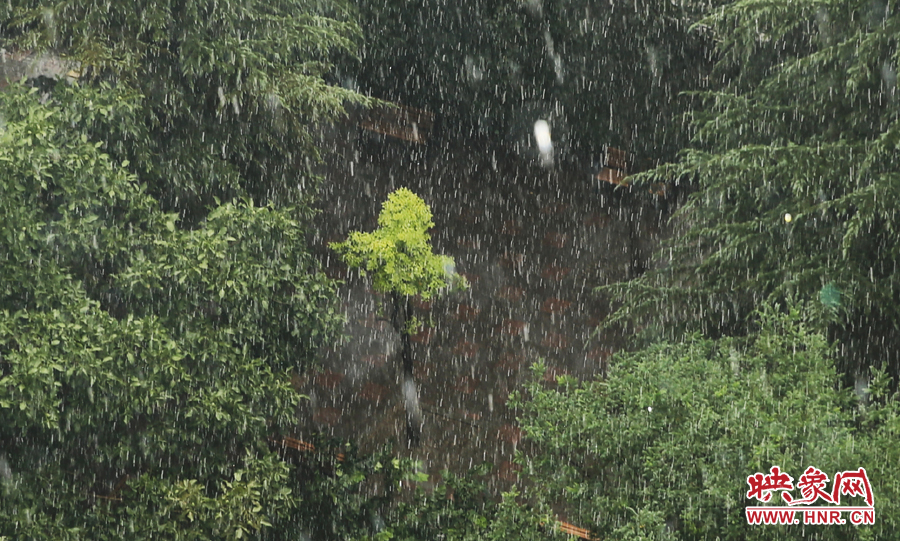 17時(shí)32分,鄭州強(qiáng)降雨,紫荊山附近的市民真切地感受到了什么叫大雨傾盆。
