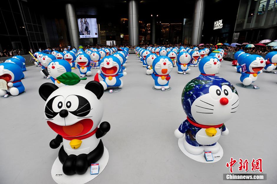 圖為在成都亮相的哆啦A夢。