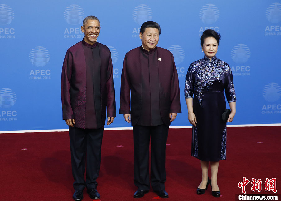 圖為習近平夫婦歡迎美國總統(tǒng)奧巴馬。中新社發(fā) 杜洋 攝