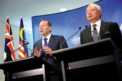 3日，澳大利亞珀斯城區(qū)，澳大利亞和馬來西亞兩國總理舉行聯(lián)合發(fā)布會。