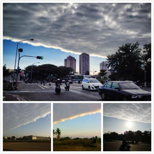 各地網(wǎng)友拍到的“陰陽天”奇景。 圖：“今日新聞網(wǎng)”