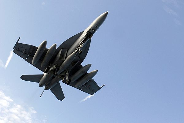 資料圖：美軍F/A-18艦載機。