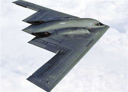資料圖：B-2轟炸機(jī)的蝙蝠外形讓人印象深刻