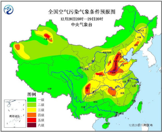 京津魯及冀中南、豫北將有輕到中度霾局地重度霾