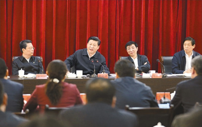 3月18日，習(xí)近平聽(tīng)取蘭考縣教育實(shí)踐活動(dòng)情況匯報(bào)，并發(fā)表重要講話(huà)。